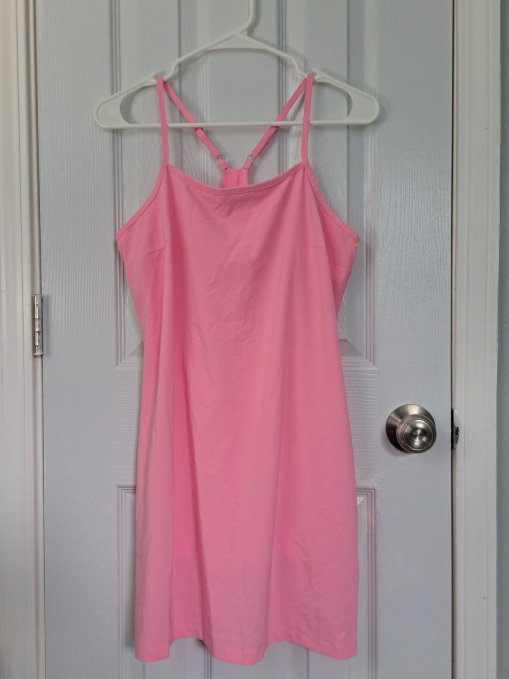 Pink Slip Dress with Adjustable Straps